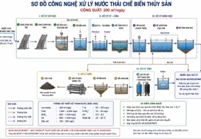 Công nghệ xử lý nước thải chế biến thủy sản 200 m³/ngày | Thiết kế, tính toán và vận hành