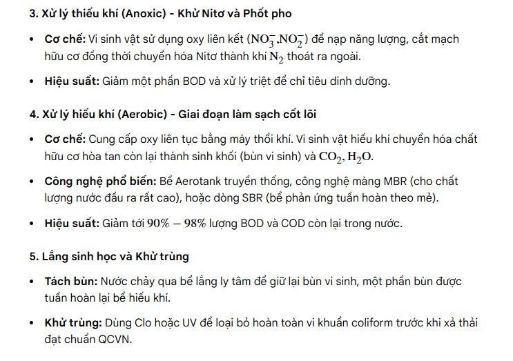 Xử lý BOD, COD bằng phương pháp sinh học