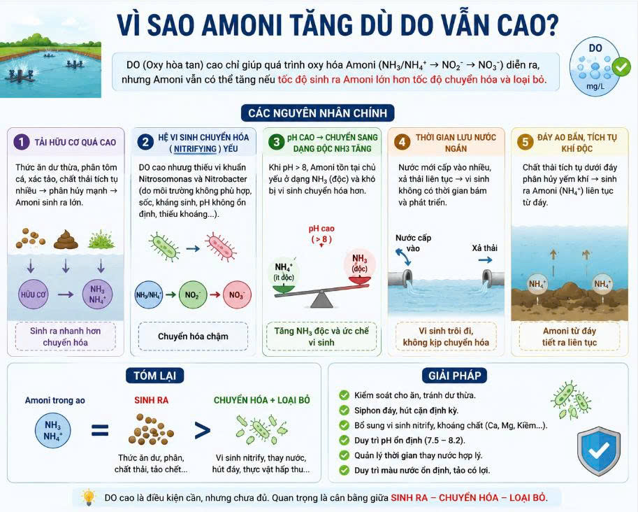 Vì Sao Amoni Tăng Dù DO Vẫn Cao?