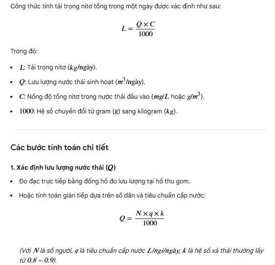 công thức tính tải trọng nito